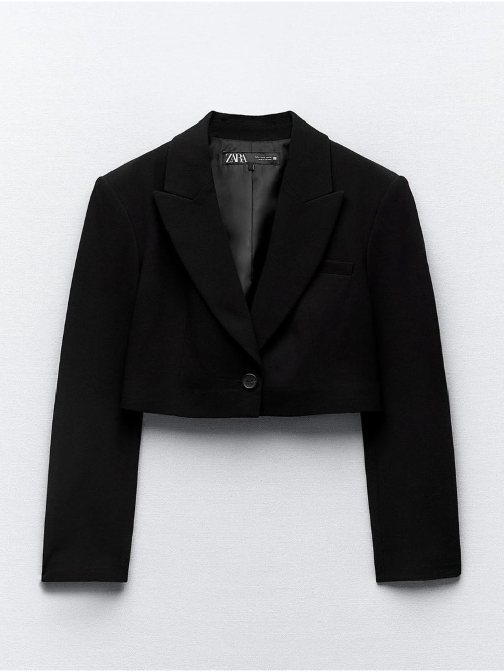 Zara Black Cropped Tailored Blazer